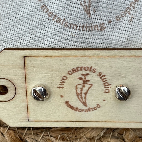 Coffee Bean Stud Earrings - Picture 2 of 2